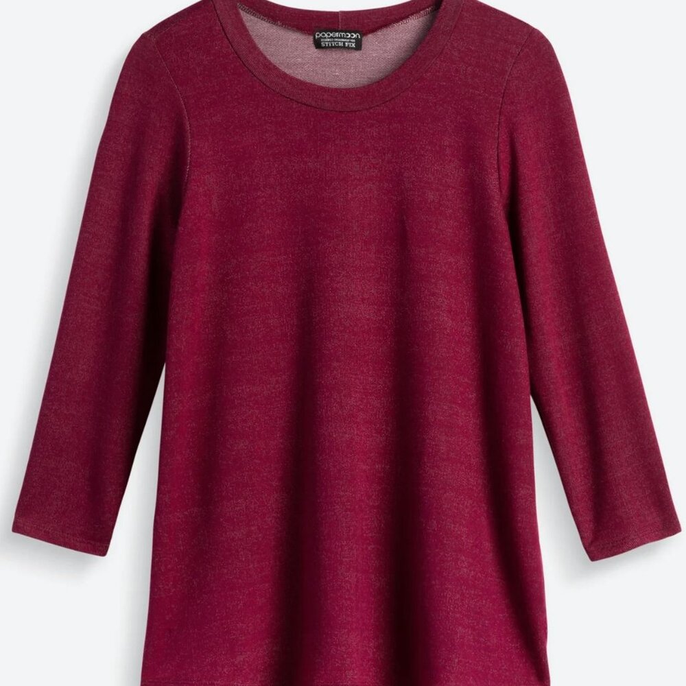 Papermoon Burgundy Top with Polka Dot Back Detail